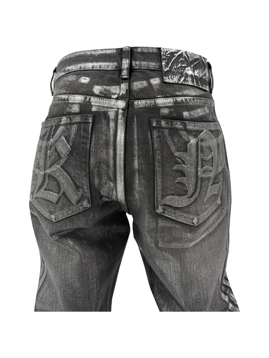 KARMANISTIC Waxed Silver Jeans | Face 3 Face