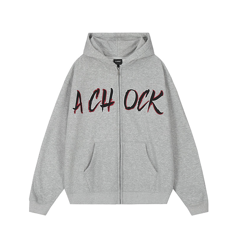 Achock Embroidery Logo Zipper Hoodie | Face 3 Face