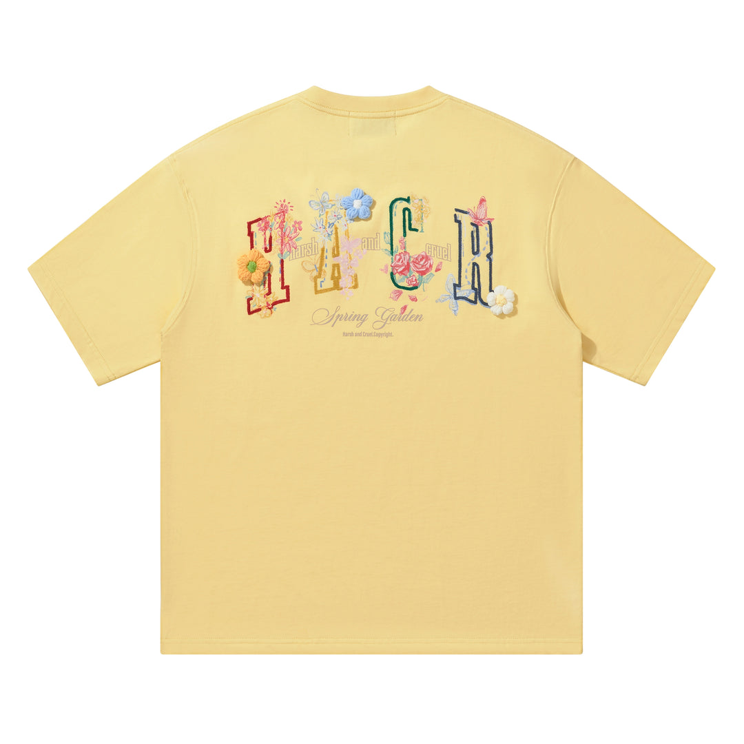 Harsh and Cruel HACR Crayon Drawing 3D Wool Flower Tee | Face 3 Face