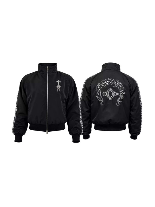 KARMANISTIC Leopard Stripe Nylon Track Jacket | Face 3 Face