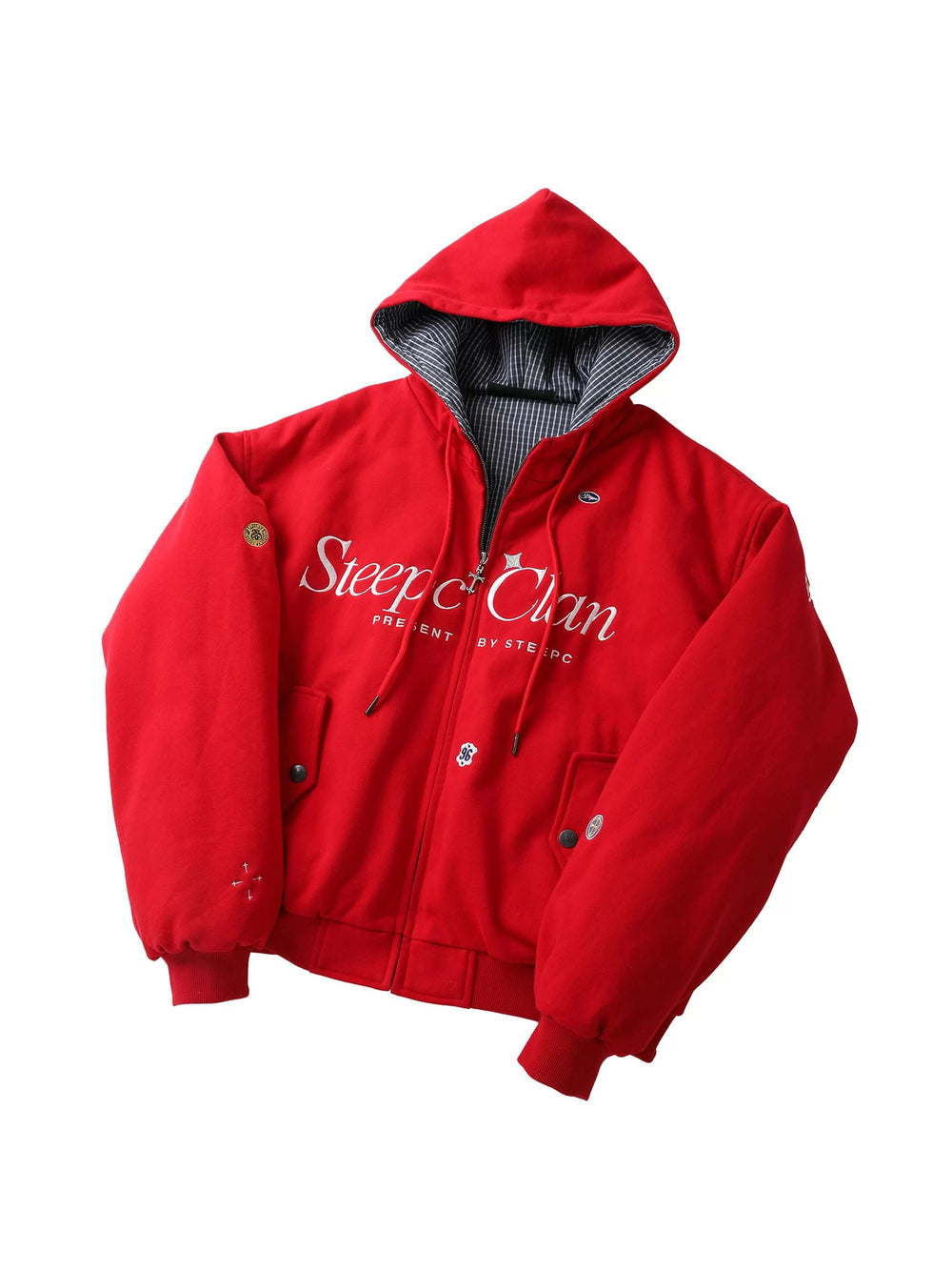 STEEPC Plaid Lined Red Hooded Jacket | Face 3 Face