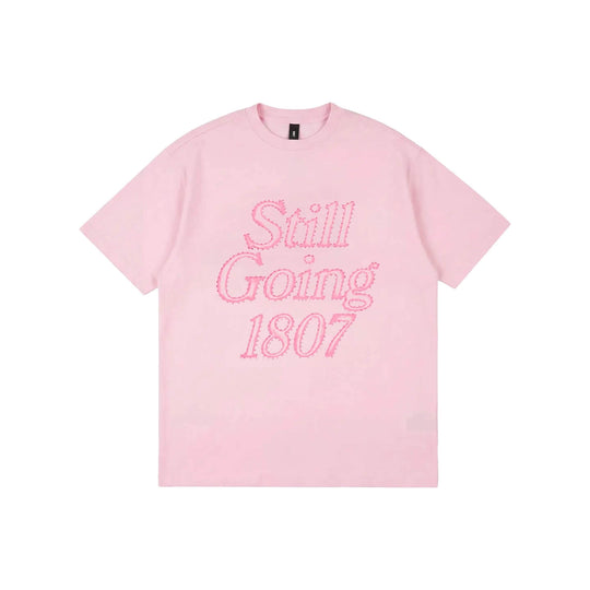 1807 Still Going Print Rhinestone Short Sleeve Tee | Face 3 Face