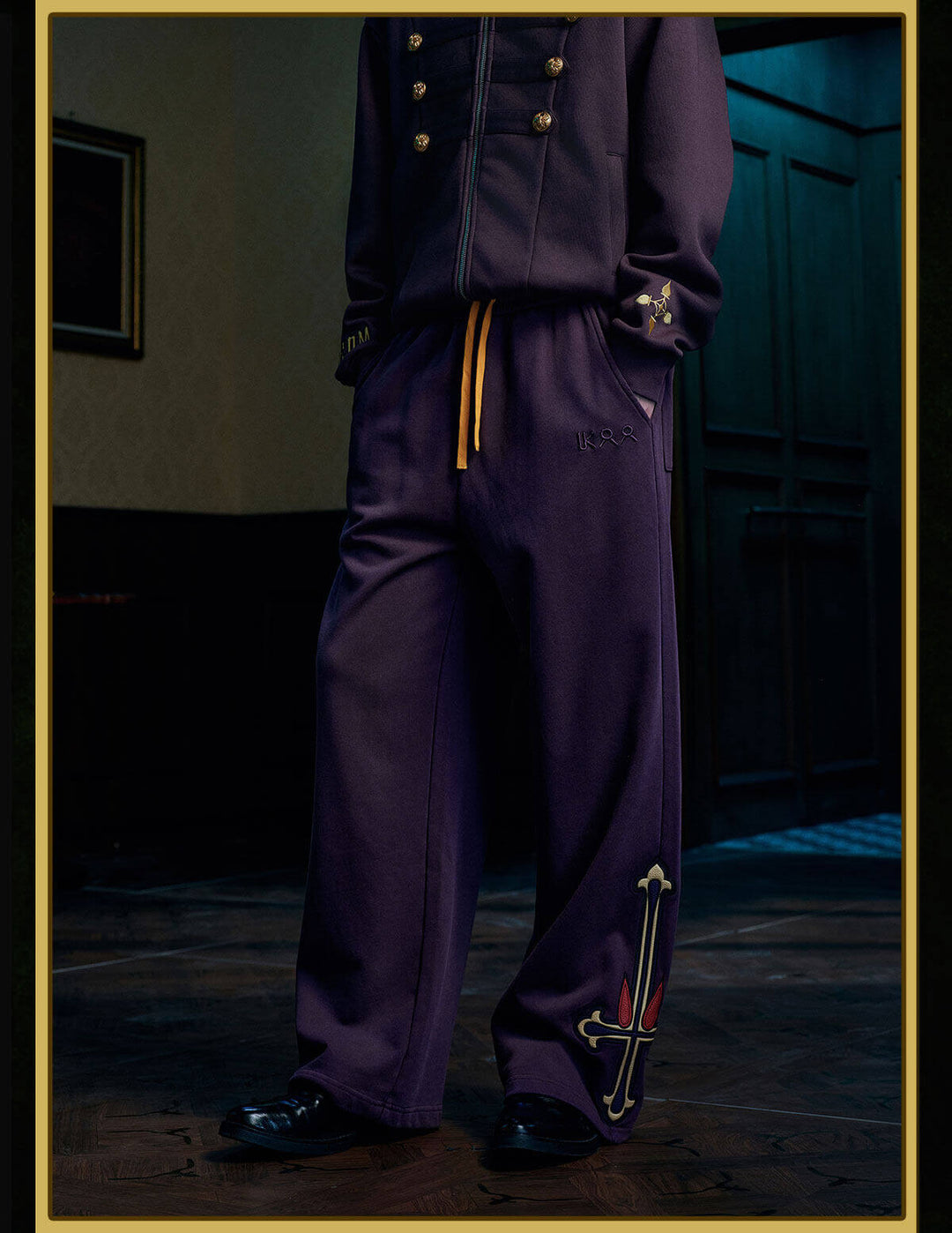 MEDM × HUNTER×HUNTER Kuroro Inverted Cross Patch Washed Sweatpants