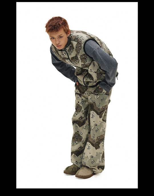 NOVACAM Camouflage Fleece Reversible Vest | Face 3 Face