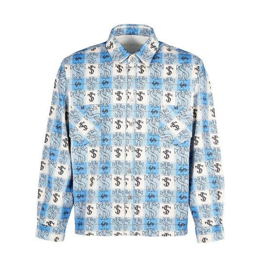 Small Town Kid Cross Logo Original Plaid Full-Print Long Sleeve Shirt | Face 3 Face