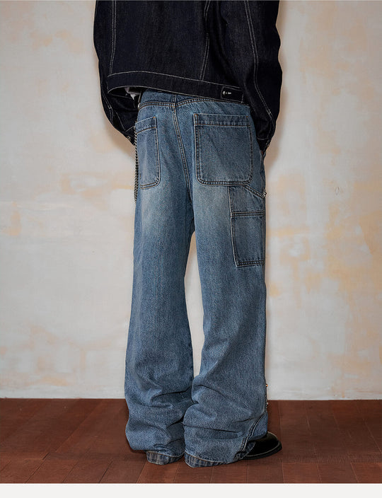 MEDM Gemstone Studded Double Knee Washed Jeans | Face 3 Face