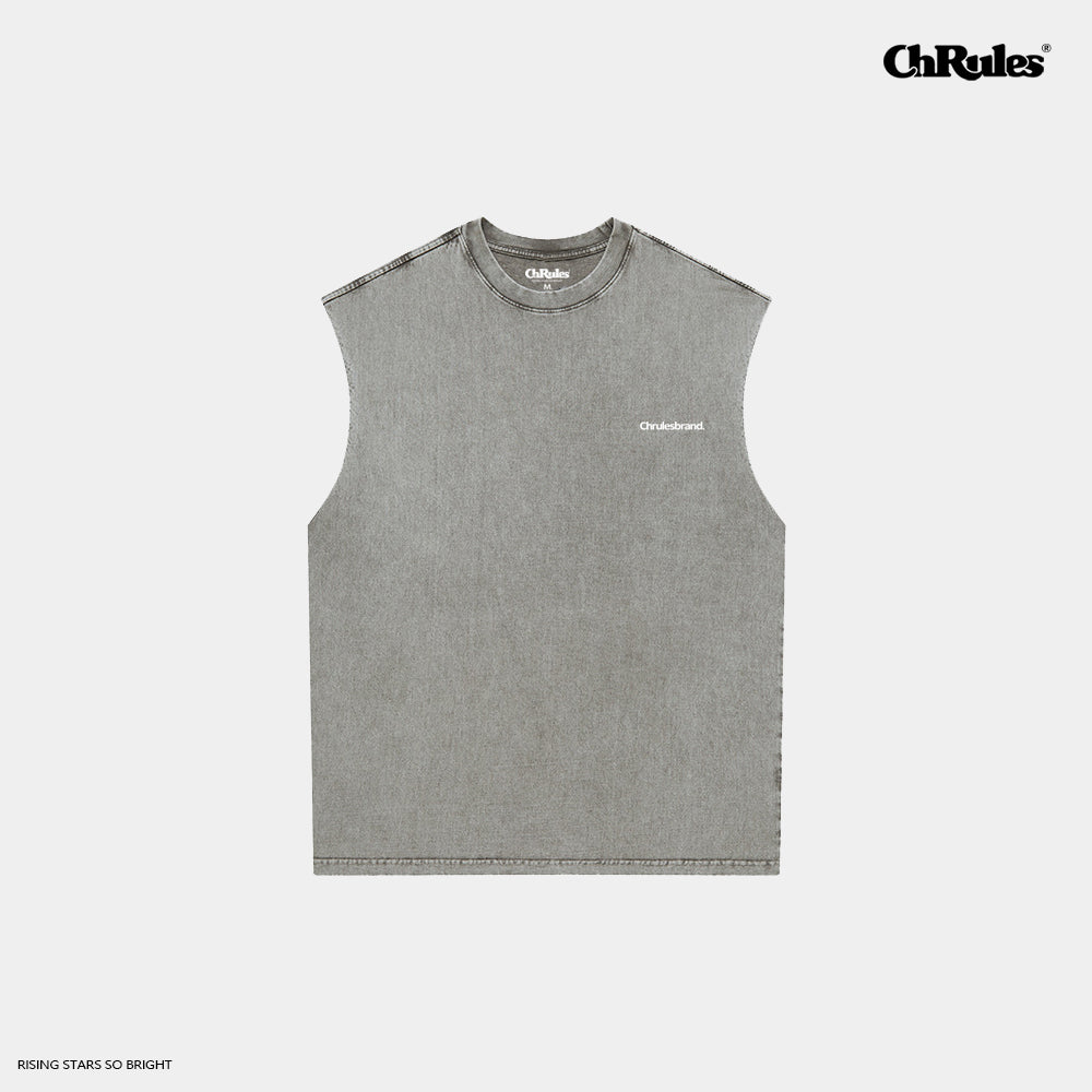 Cashrules / CHRULES Washed Vintage Logo Sleeveless Tee | Face 3 Face