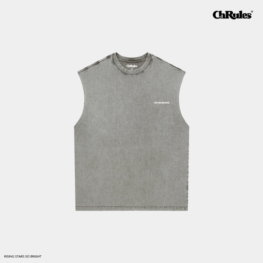 Cashrules / CHRULES Washed Vintage Logo Sleeveless Tee | Face 3 Face