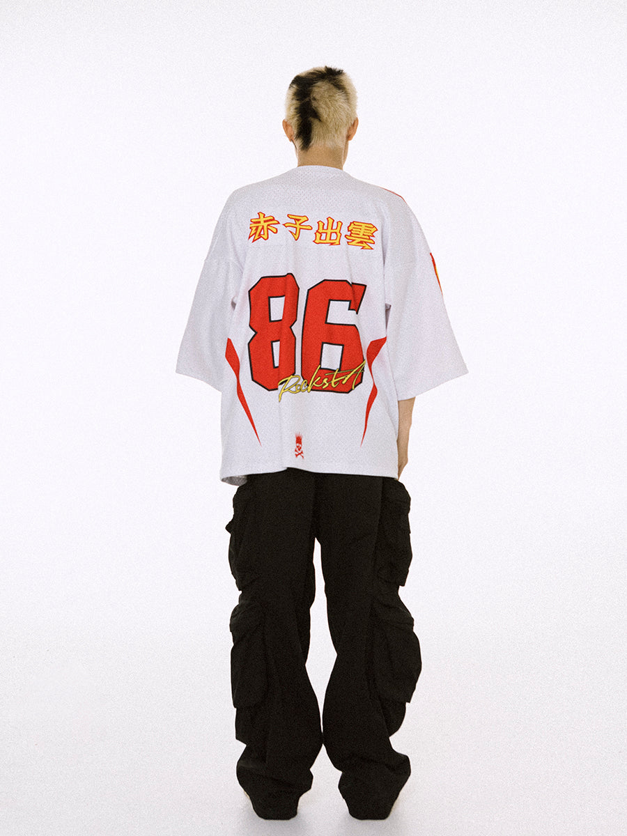 ROCKSTA Flame LOGO Printed Mesh Hockey Jersey | Face 3 Face