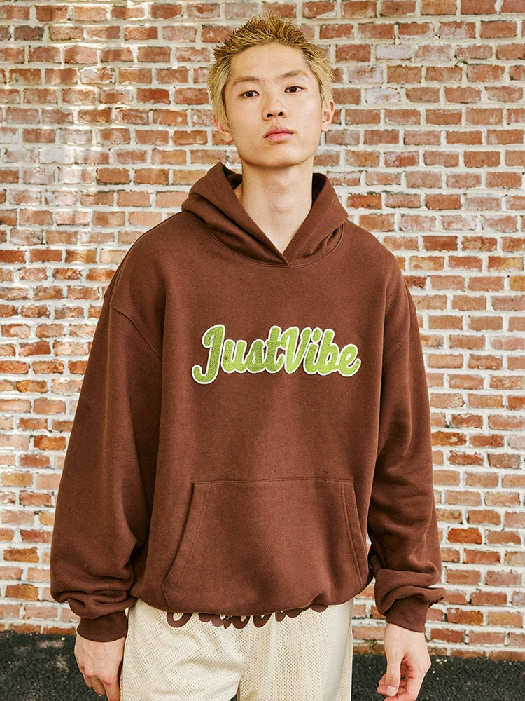 JUST VIBE Terry Embroidered Logo Hoodie | Face 3 Face