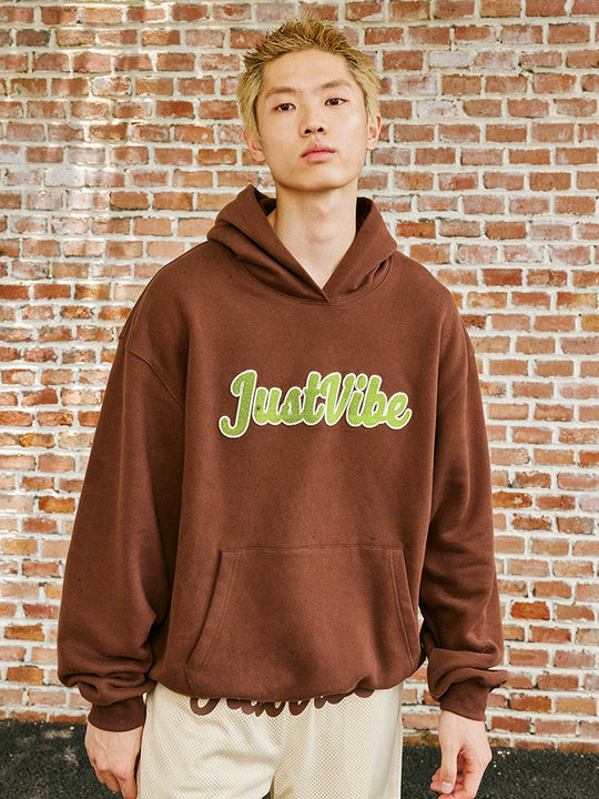 JUST VIBE Terry Embroidered Logo Hoodie | Face 3 Face