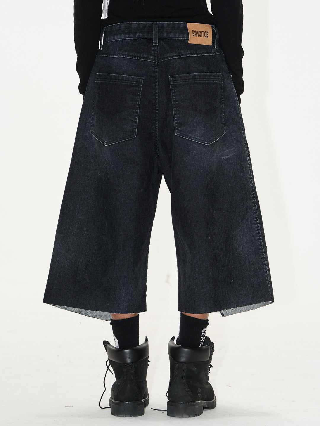 BLIND NO PLAN Washed Inked Flocked Denim Baggy Shorts | Face 3 Face