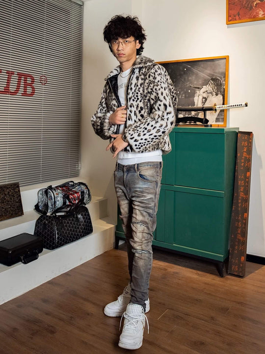 TGFCLUB Leopard Printed Faux Fur Jacket | Face 3 Face