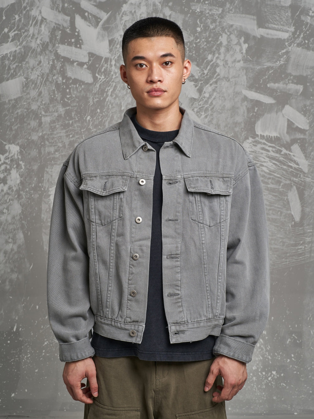 F3F Select Washed Gray Denim Jacket | Face 3 Face
