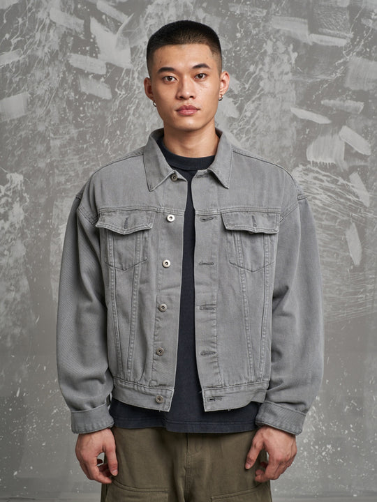 F3F Select Washed Gray Denim Jacket | Face 3 Face