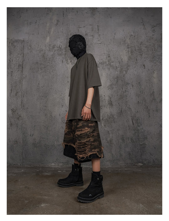 UNDERWATER Brown Sand-Washed Basic Faded Tee | Face 3 Face