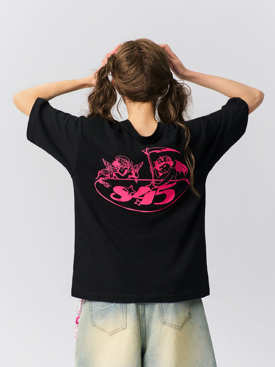 S45 Angel and Devil Print Tee | Face 3 Face