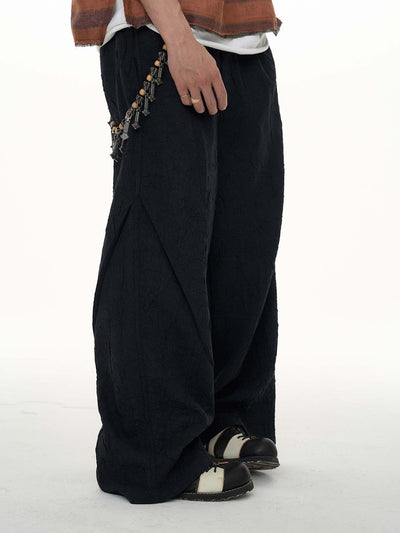 EVILKNIGHT(EK) Wrinkle Crafted Adjustable Waistband Suit Wide Leg Pants | Face 3 Face