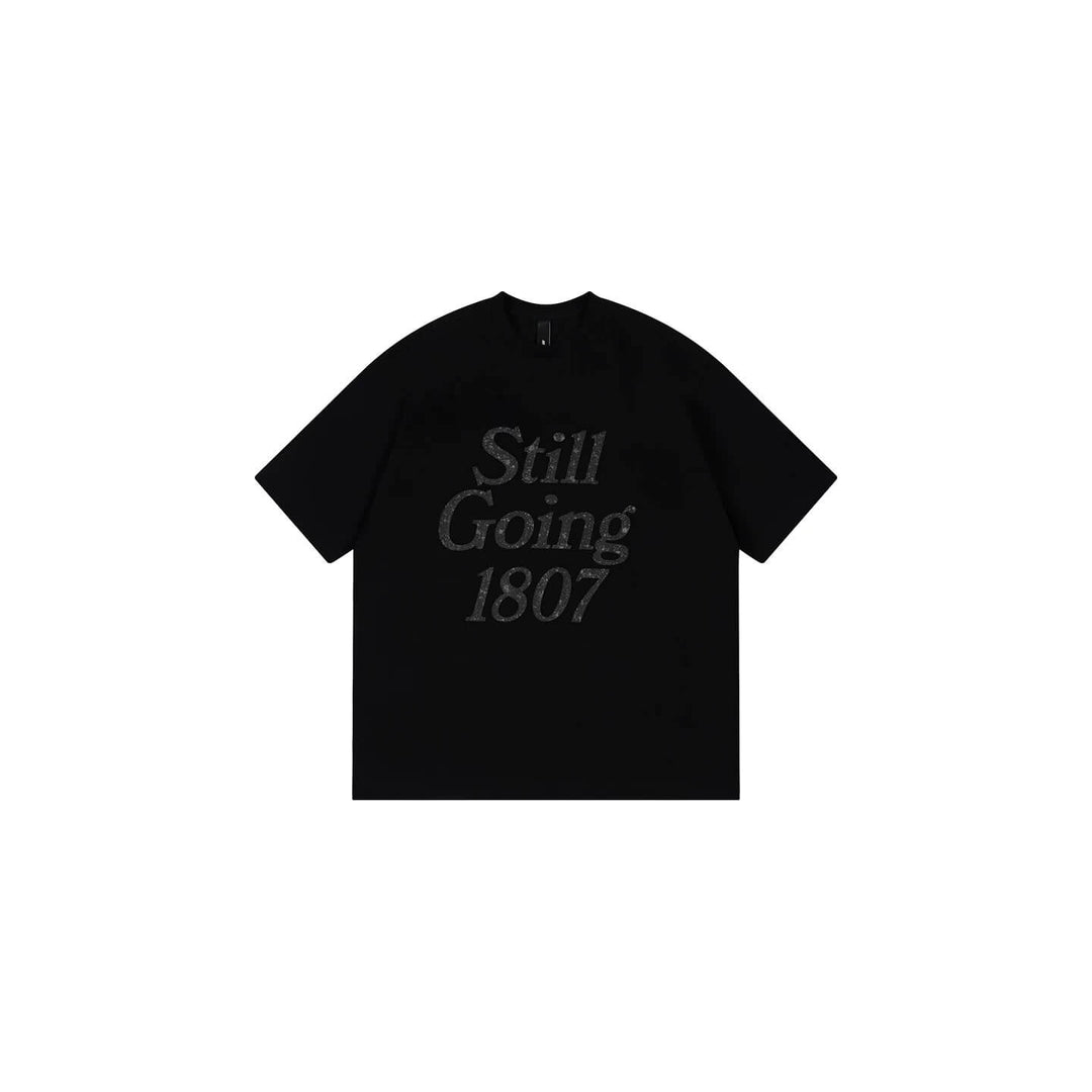 1807 Still Going Glitter Print Short Sleeve Tee | Face 3 Face
