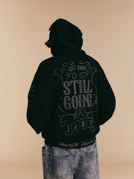 1807 Swarovski Crystal Diamond Washed Zip Up Hoodie | Face 3 Face