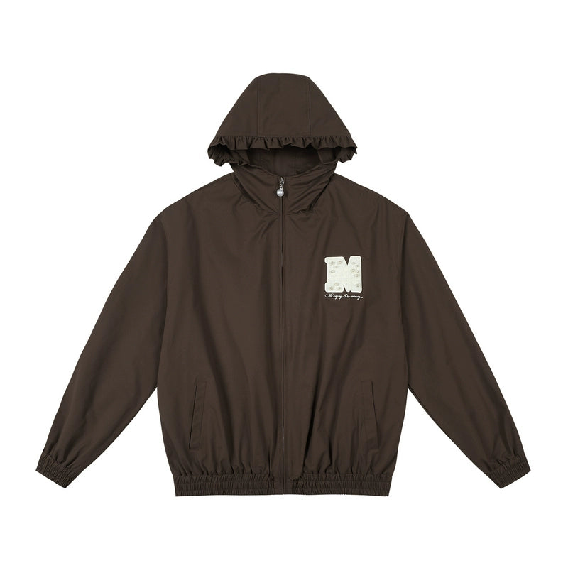 MEDM Pearl Logo Lace Hooded Zip Jacket | Face 3 Face