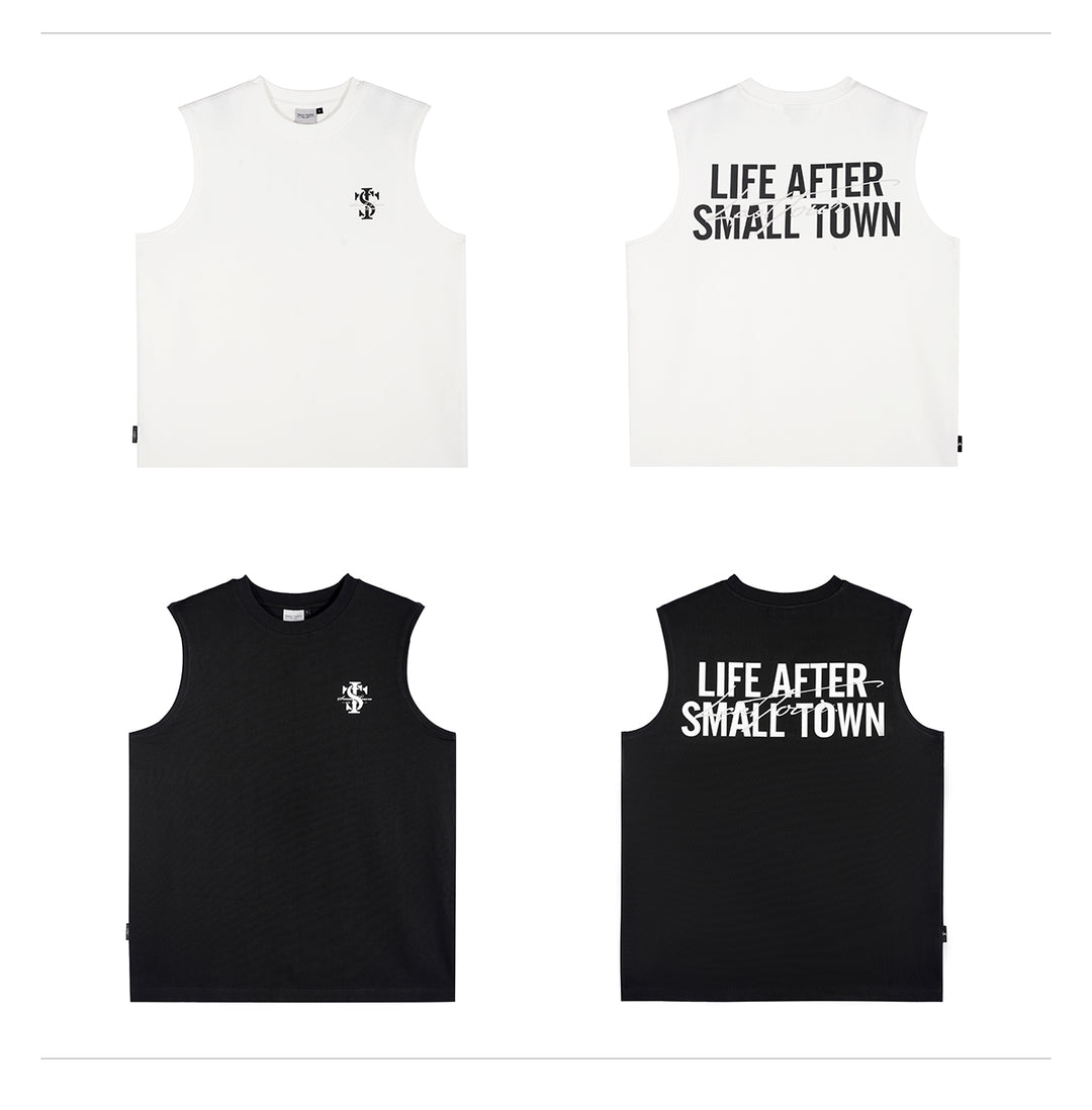 Small Town Kid Logo Print Sleeveless Tee | Face 3 Face