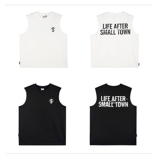 Small Town Kid Logo Print Sleeveless Tee | Face 3 Face