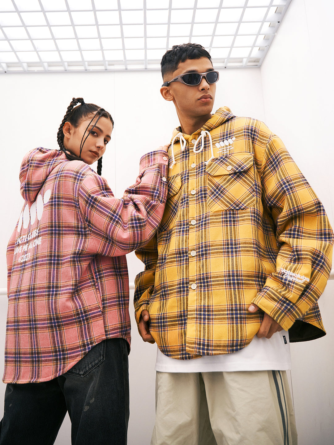 VOTE VVVVOTE Vintage Plaid Hooded Jacket