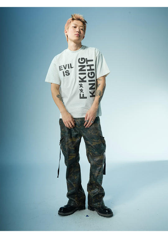 EVILKNIGHT(EK) Waxed Camo 3D Pocket Utility Cargo Pants | Face 3 Face