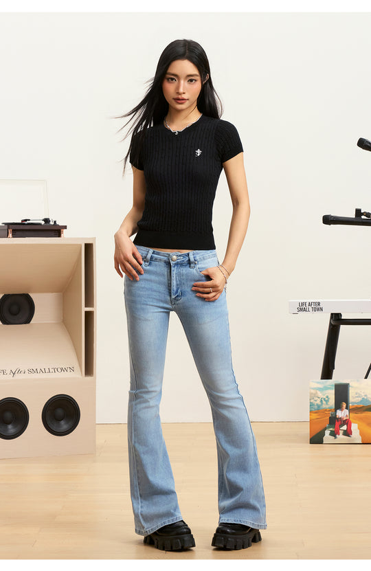 Small Town Kid Twist Knit Slim Fit Short Sleeve Tee | Face 3 Face