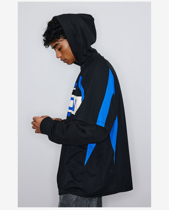NOVACAM Soccer Jersey-Style Fake Two-Piece Hoodie | Face 3 Face