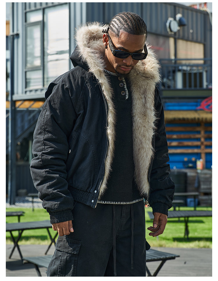 F3F Select Fur Quilted Lining Hoodie Jacket | Face 3 Face