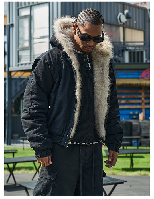F3F Select Fur Quilted Lining Hoodie Jacket | Face 3 Face