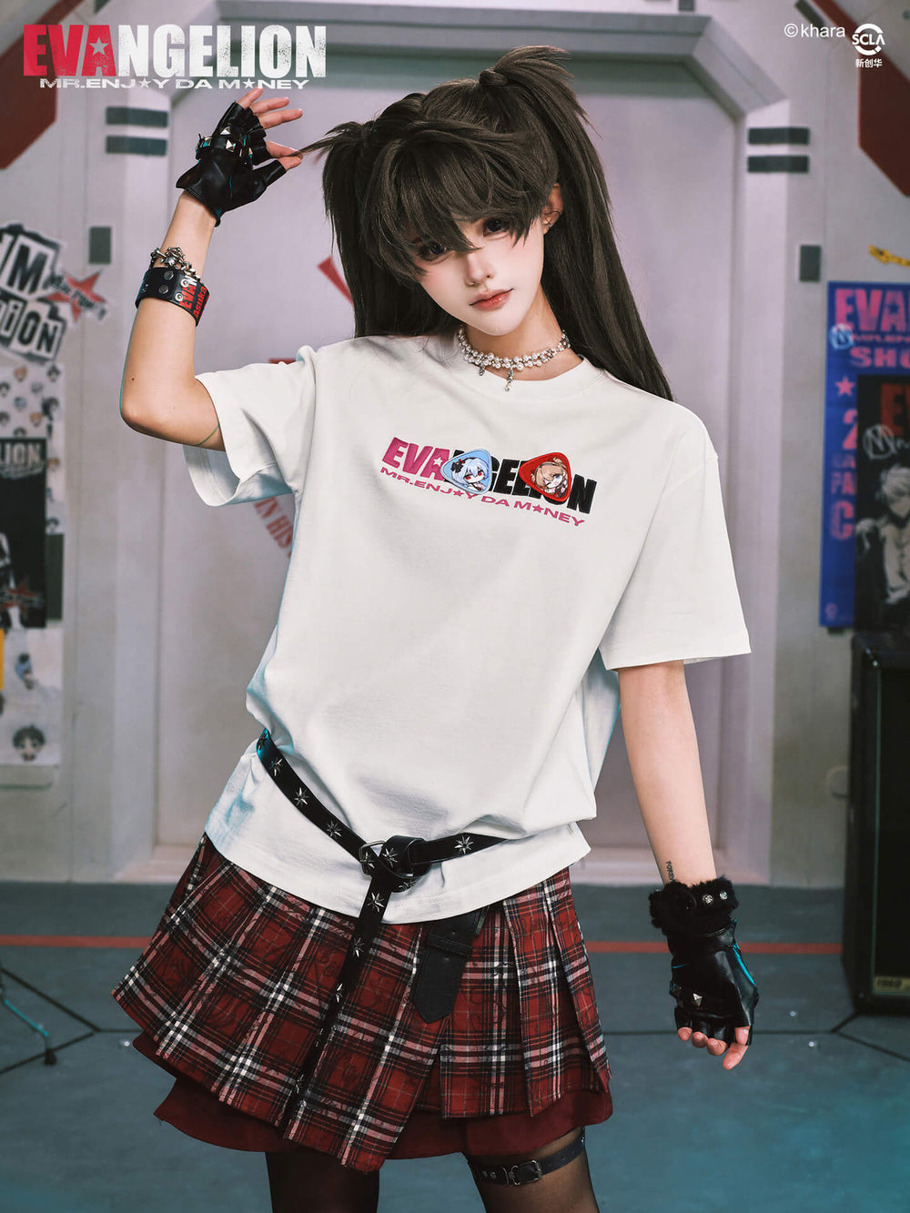 MEDM x EVA NEVER END Cute Character Velcro Patch Tee | Face 3 Face