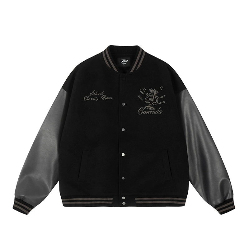 Racer varsity jacket | Achock Goddess Embroidery Varsity Jacket | Face 3 Face