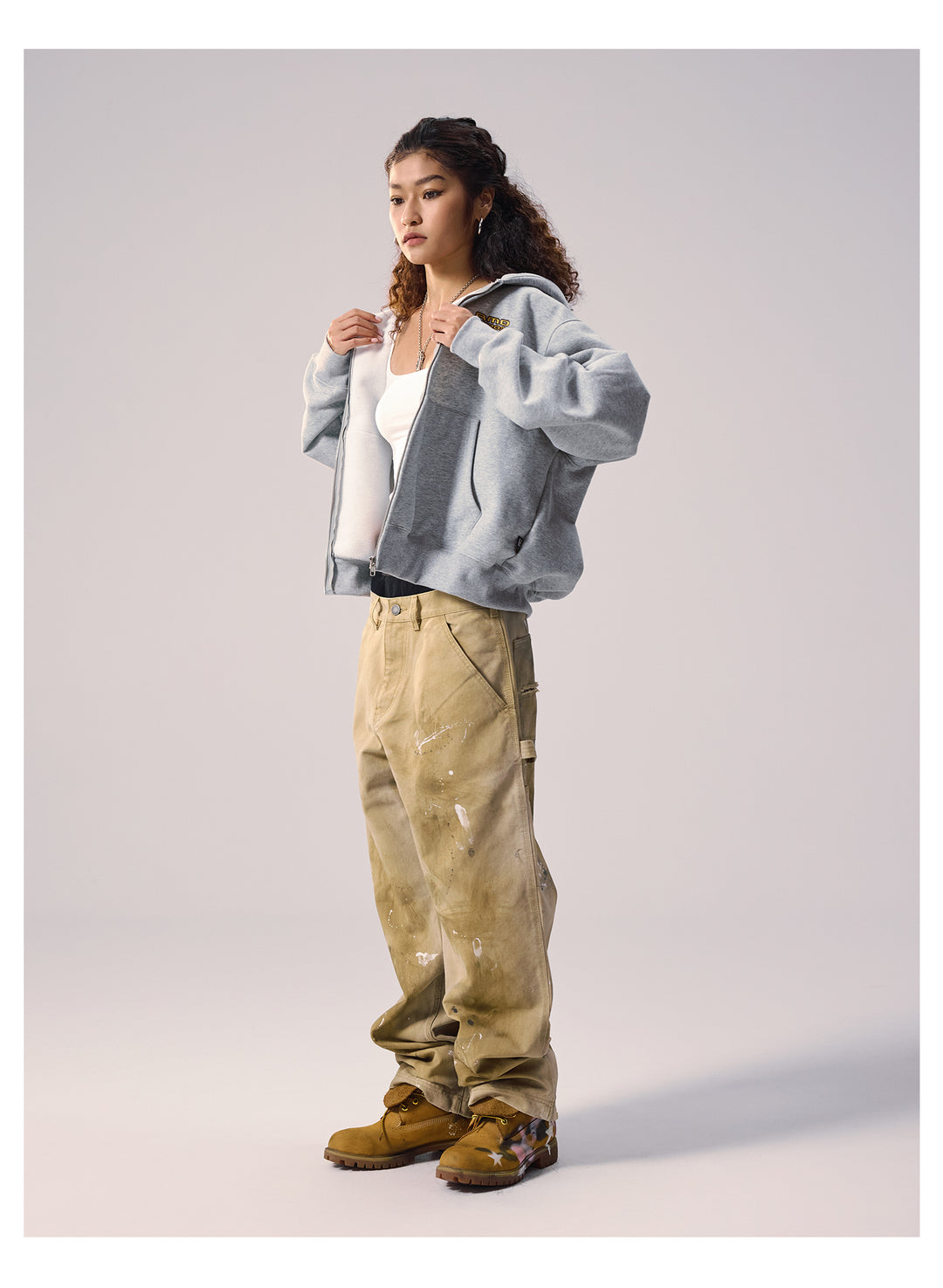 Remedy Terry Embroidery Zip Up Hoodie | Face 3 Face