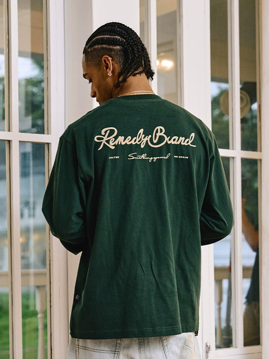 Remedy Script Print Long Sleeve Tee | Face 3 Face