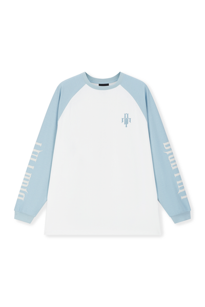 DICETINY Logo Print Raglan Color Blocked Waffle Long Sleeve Tee | Face 3 Face