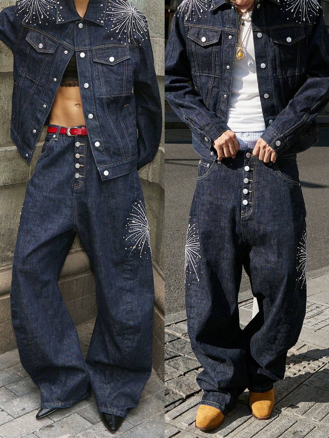 STEEPC Fireworks Rhinestone Denim Jeans | Face 3 Face