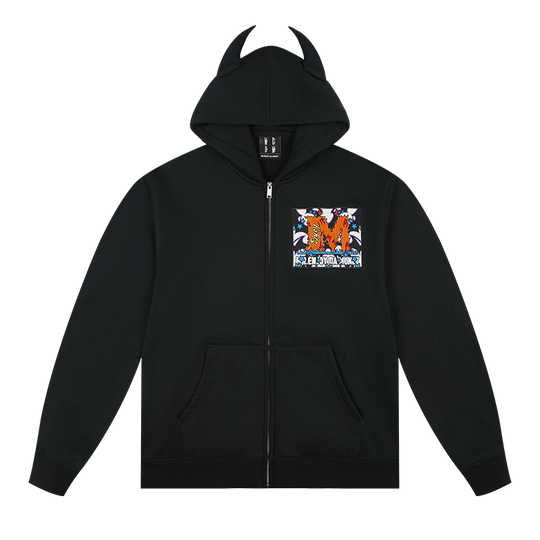 MEDM Angel & Devil Horns Zip-Up Hoodie | Face 3 Face