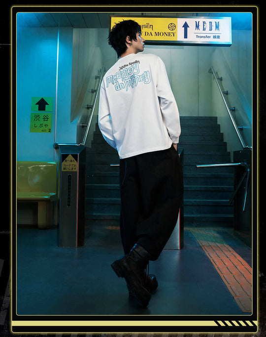 MEDM × Jujutsu Kaisen Big M Logo Character Print Embroidered Long Sleeve Tee | Face 3 Face