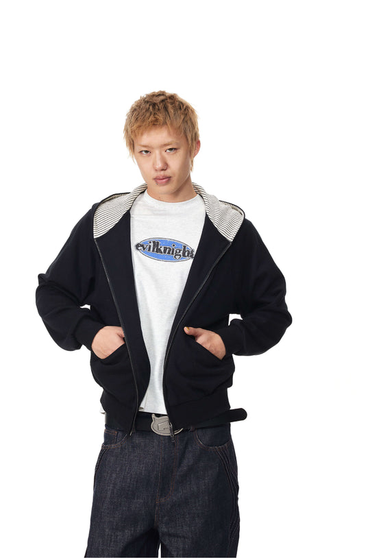 EVILKNIGHT(EK) Striped Hood Lining Zip Up Hoodie | Face 3 Face