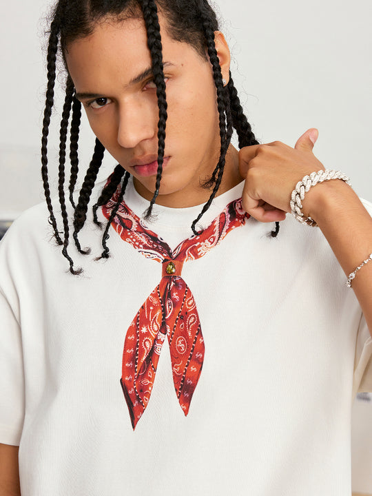 Small Town Kid Paisley Neck Scarf Print Tee | Face 3 Face