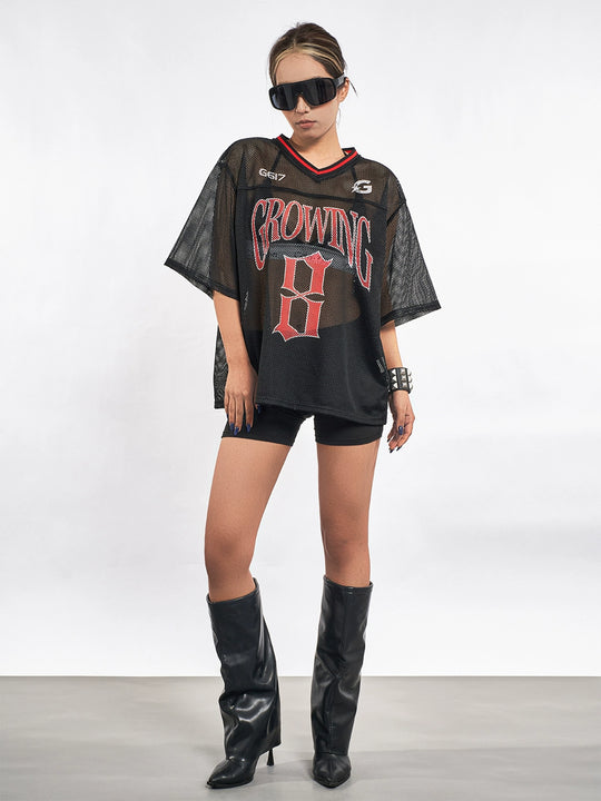 F3F Select 8 Letter Print Mesh Hockey Jersey | Face 3 Face