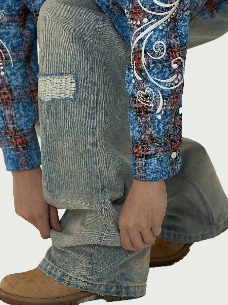 EVILKNIGHT(EK) Washed Distressed Utility Jeans | Face 3 Face