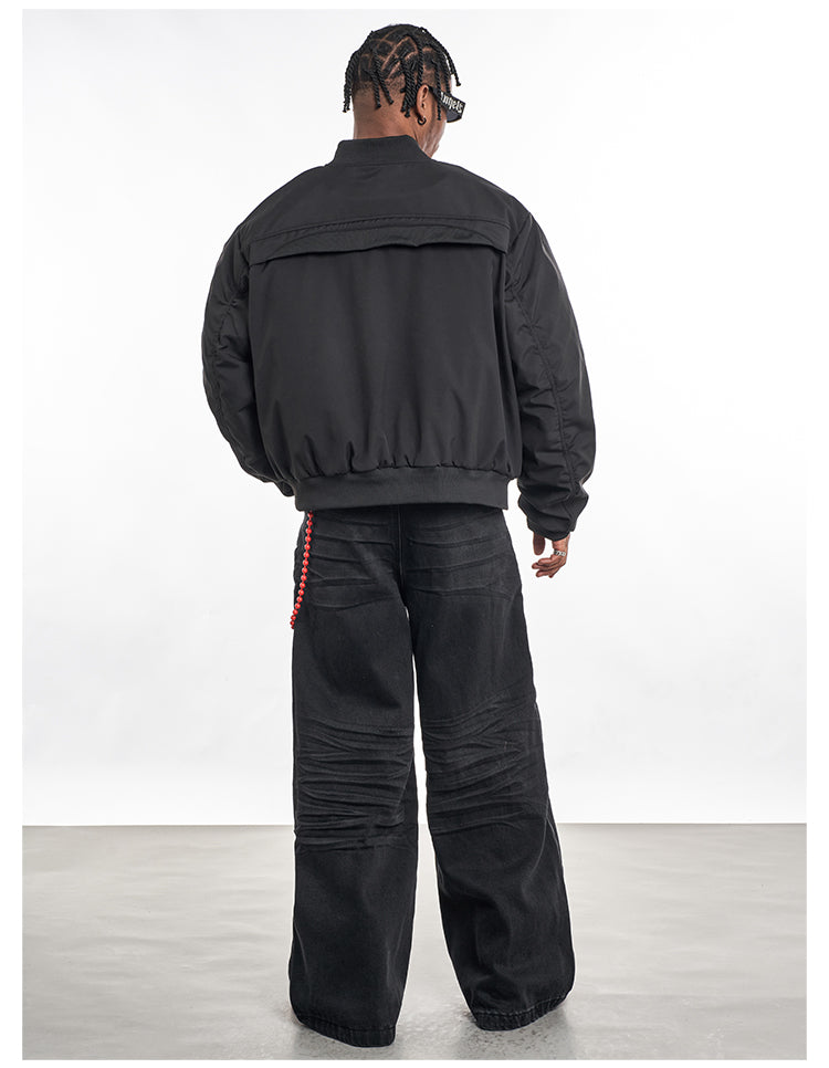 F3F Select Rib Knit Design MA-1 Bomber Flight Jacket | Face 3 Face
