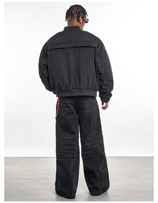 F3F Select Rib Knit Design MA-1 Bomber Flight Jacket | Face 3 Face