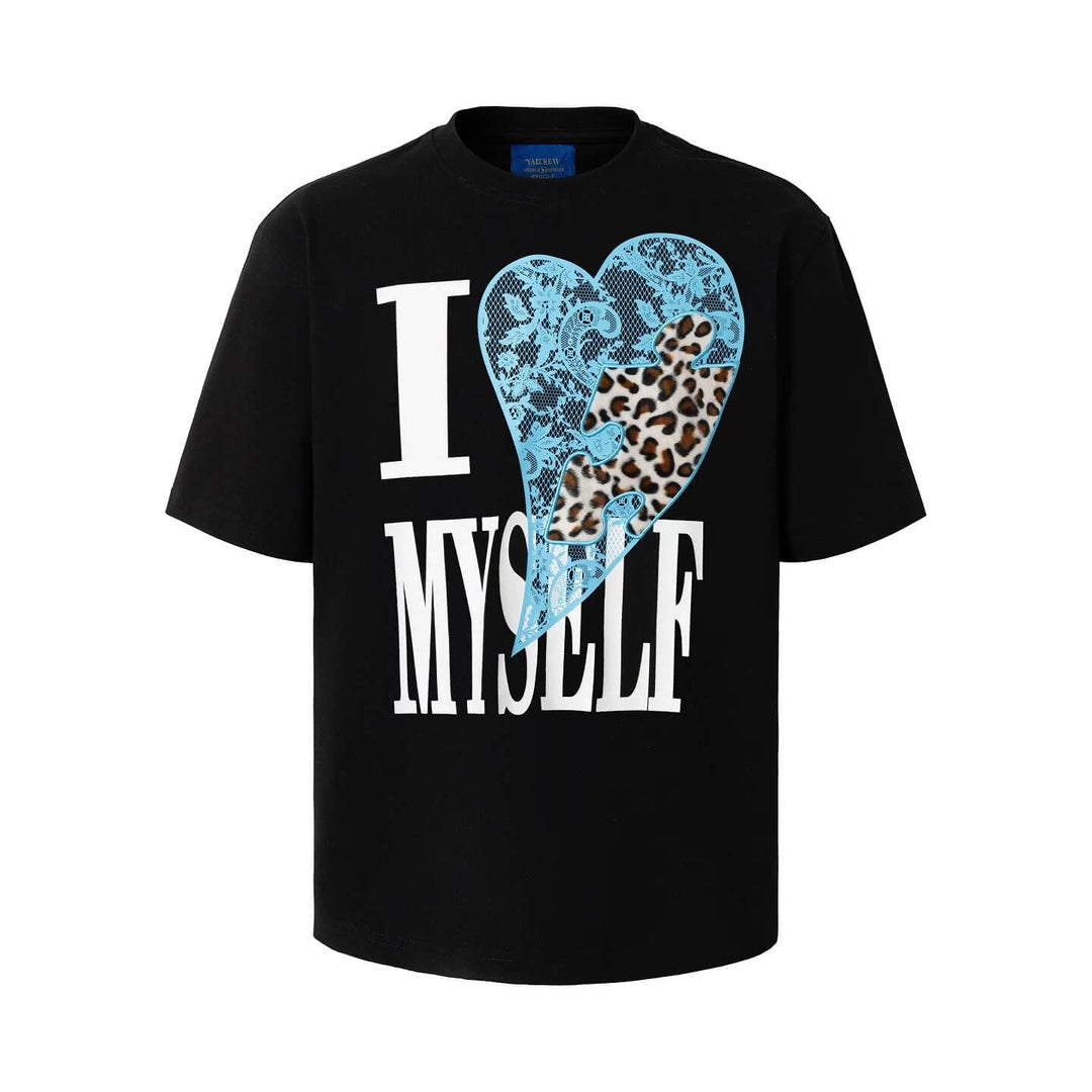 YADcrew Heart Puzzle Patchwork Lace Leopard Tee | Face 3 Face