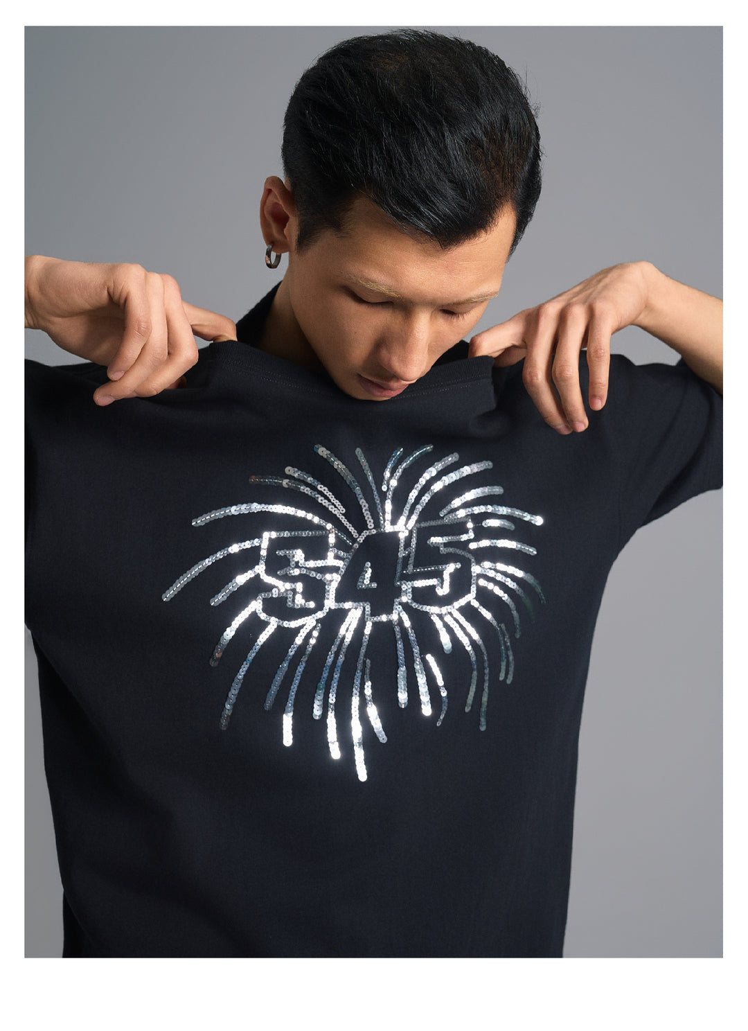 S45 Sequin Fireworks Logo Tee | Face 3 Face