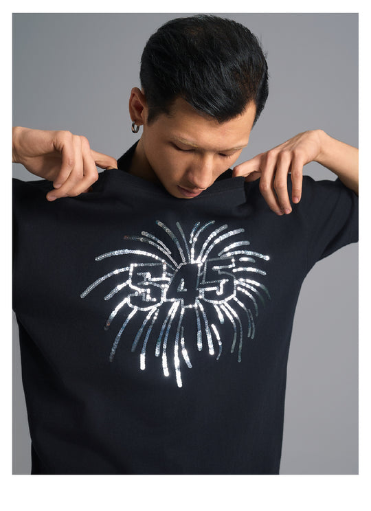 S45 Sequin Fireworks Logo Tee | Face 3 Face